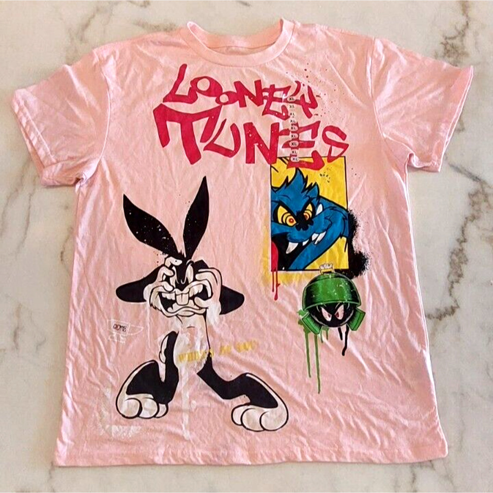 Looney Tunes Pink Graphic Looney Tunes What's Up Dog T-shirt Women's Size XL NWT